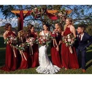 Wine bridesmaid/formal dress